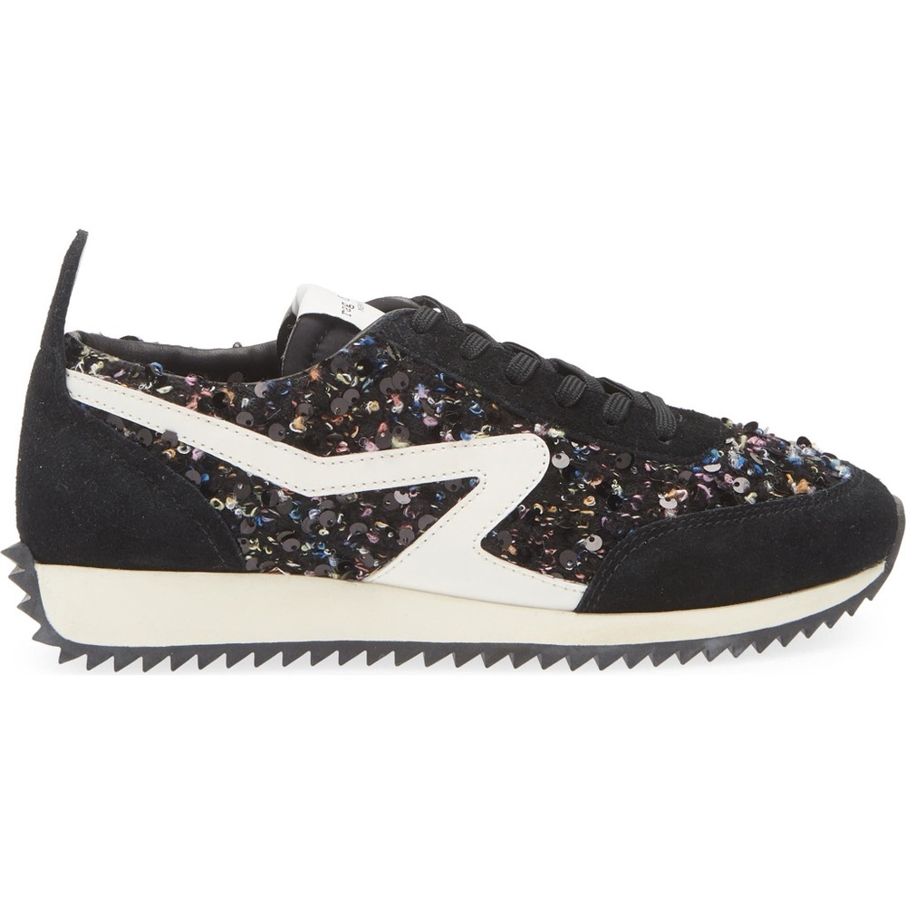 Rag & Bone Women's Black and White Sequin Sneakers
